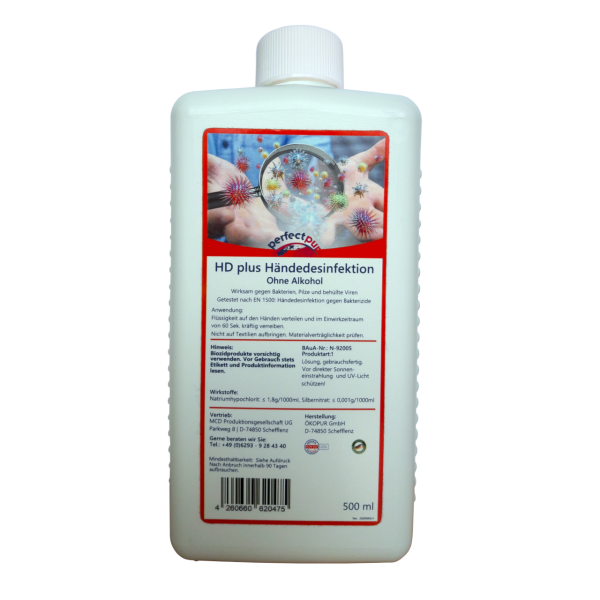 perfectpur HD plus Hand Disinfection 500 ml (square bottle for wall dispenser)